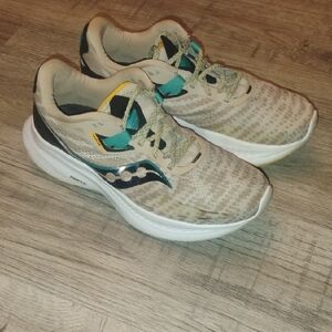 Saucony Kids Sneakers - Tan, Black, and Teal